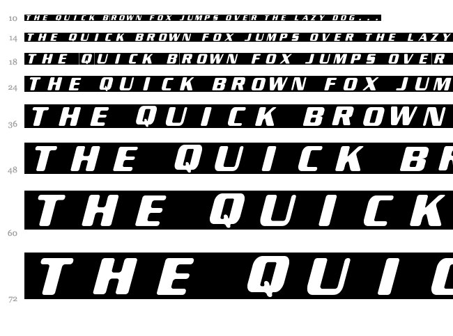 New Space font waterfall
